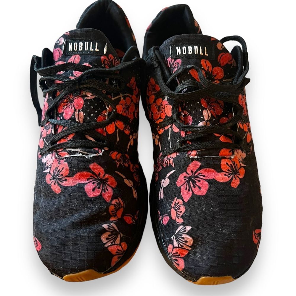 NOBULL Unisex Floral Sneakers Black Pink Strength in Bloom Mens 12.5 Womens 14
